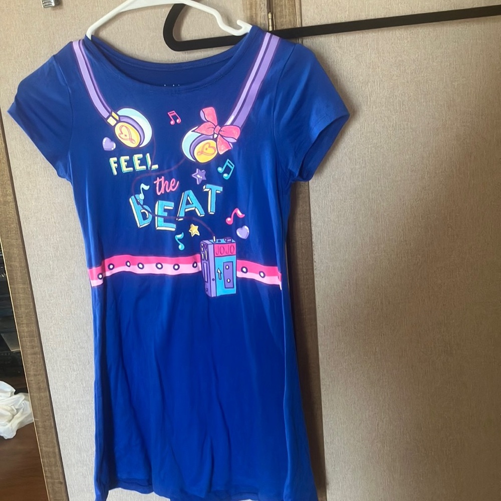 Girls Blue Graphic Nickelodeon dress with Music Theme medium